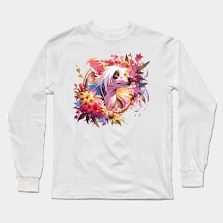 Chinese Crested Joyful Mothers Day Dog Mom Gift Long Sleeve T-Shirt